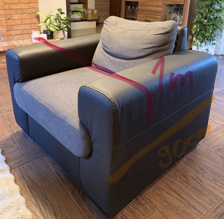 Narożnik+fotel+pufa