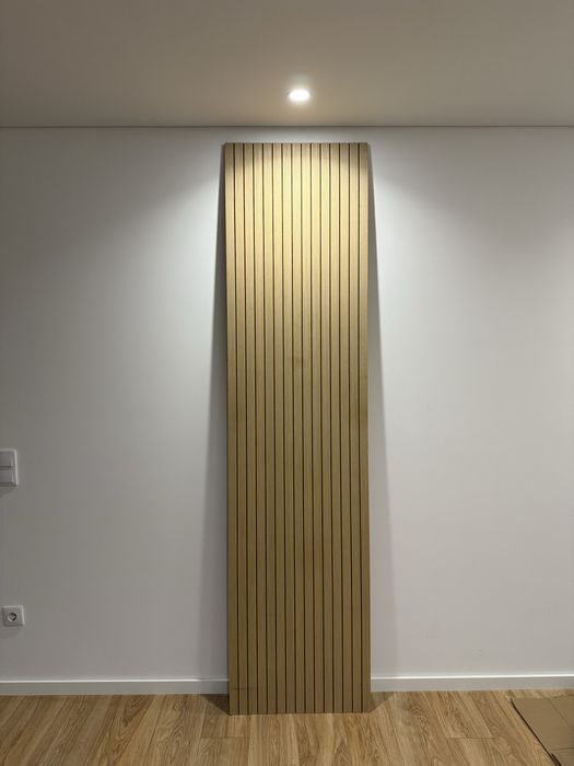 2 Painéis Acústicos Rifados (Madeira Natural) - 240x60cm