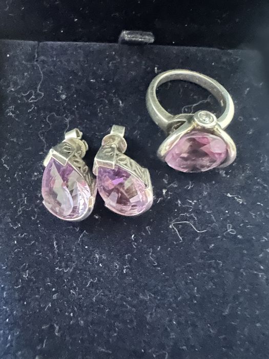 Серебренный комплект с аметистом