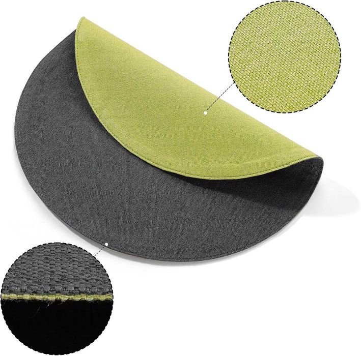 Podkładki stołowe Banchif 38 cm okrągłe 8 szt. zielono-szare