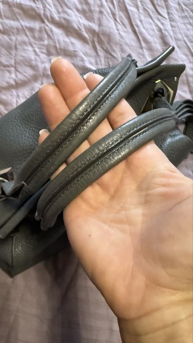 Сумка шкіряна сіра