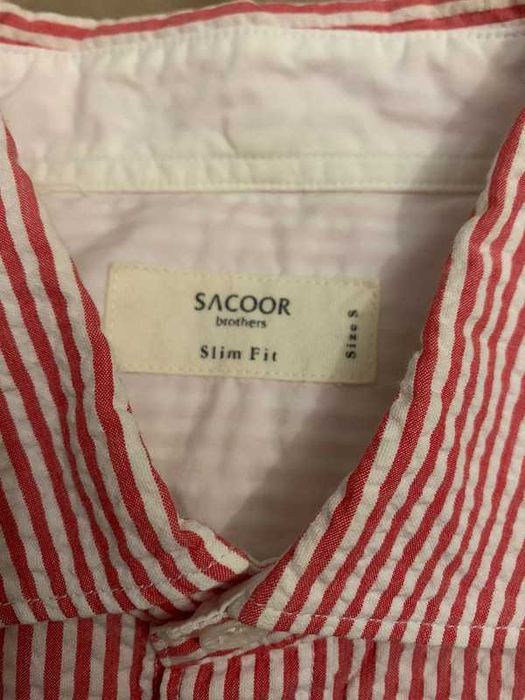 Camisa às riscas coral Sacoor