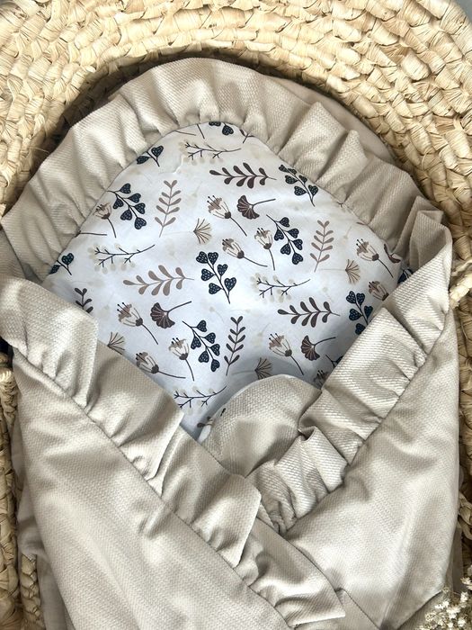 Piekny komplet wyprawka kokon rozek kolderka podusia