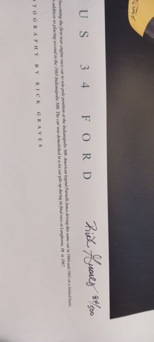 Foto Lotus /Ford 34, autografada pelo autor .