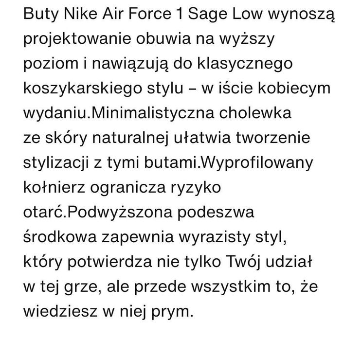 Buty sneakersy Nike Air Force 1 Sage r.38