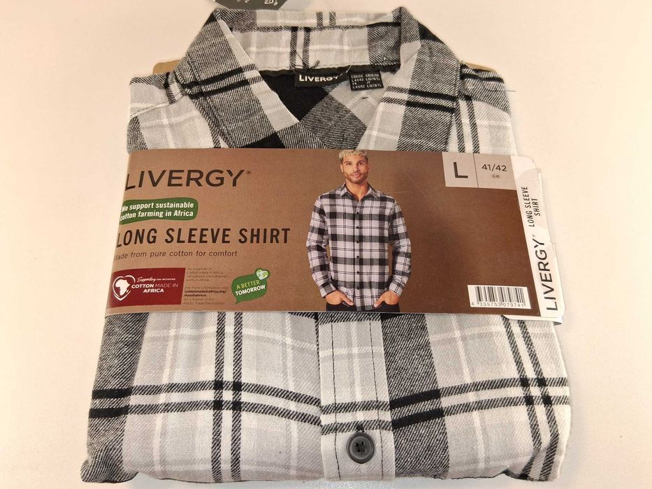 A150 Livergy Męska Koszula Flanelowa Długi Rękaw L 41/42 Kratka