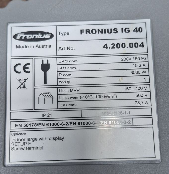 Inversor fronius IG40