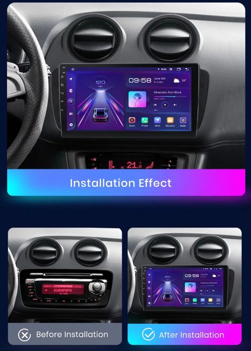 Rádio 9" android Seat ibiza 6J 2009-13 CARPLAY WIFI GPS 2/32GB Novo