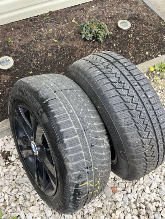 Felgi z oponami zimowymi BMW R16 Czarny Połysk | 5x120 | Continental / Uniroyal