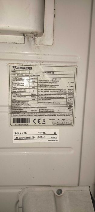 Ar condicionado Junkers Confort 4 ( 5,3 kws )