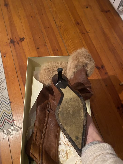 Botas castanhas de pele Vicini