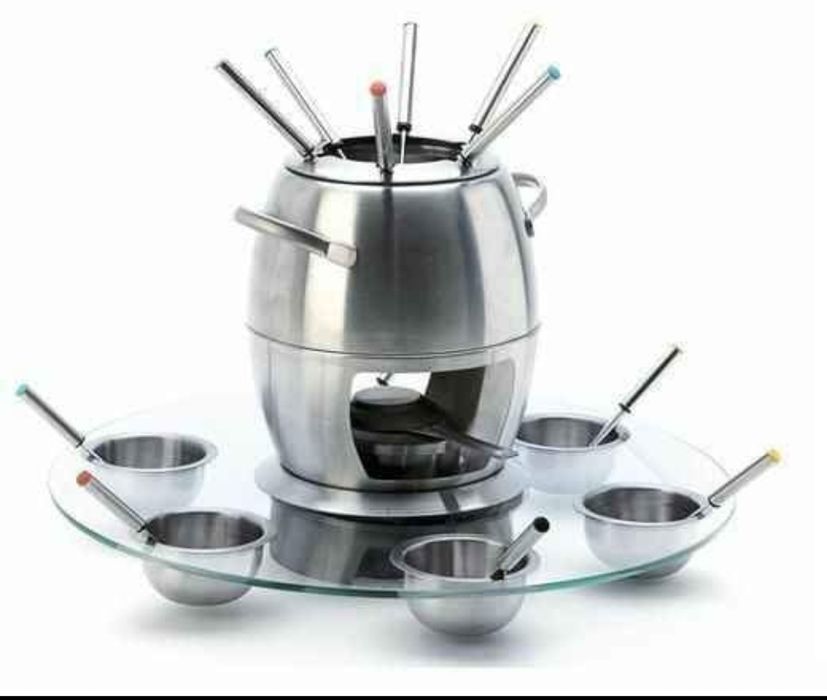 Fondue em inox  e vidro