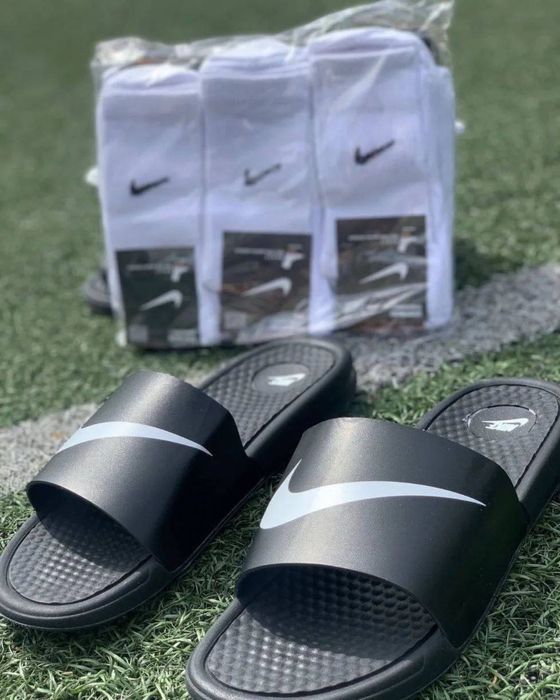 Мужские спортивные шлепки шлепанцы найк nike