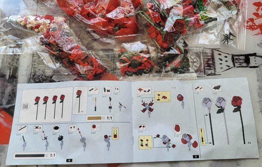 LEGO Botanicals Букет троянд 10328 - 822 деталі Аналог