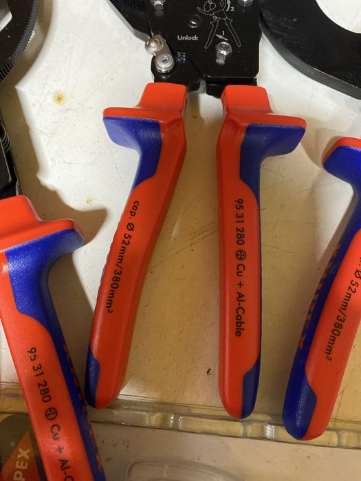 Nozyce zapadkowe  do kabli knipex  Miedz i aluminium oryginalne