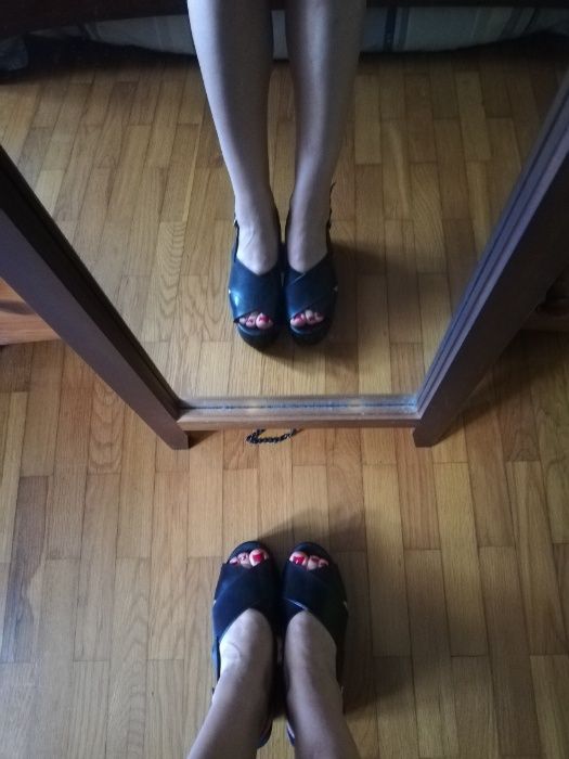 Sandália preta de salto - 35/36