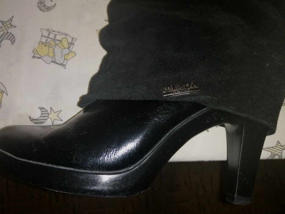 Зимние женские сапоги Prada натуральный замш