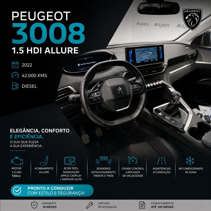 Peugeot 3008 Allure Diesel 2022 - 43000kms