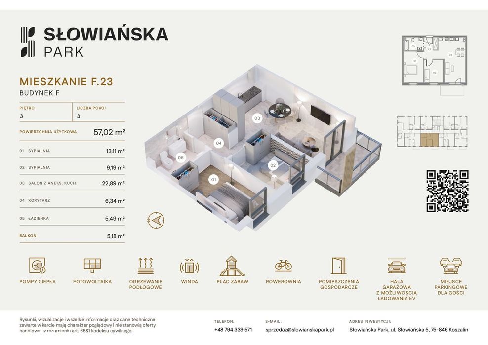 Słowiańska Park w Koszalinie – nowoczesne mieszkanie blisko morza–F.23