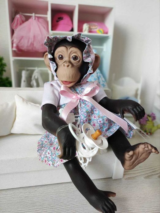 Лялька кукла реборн обезьяна шимпанзе мавпочка Лола Asi, 32 см