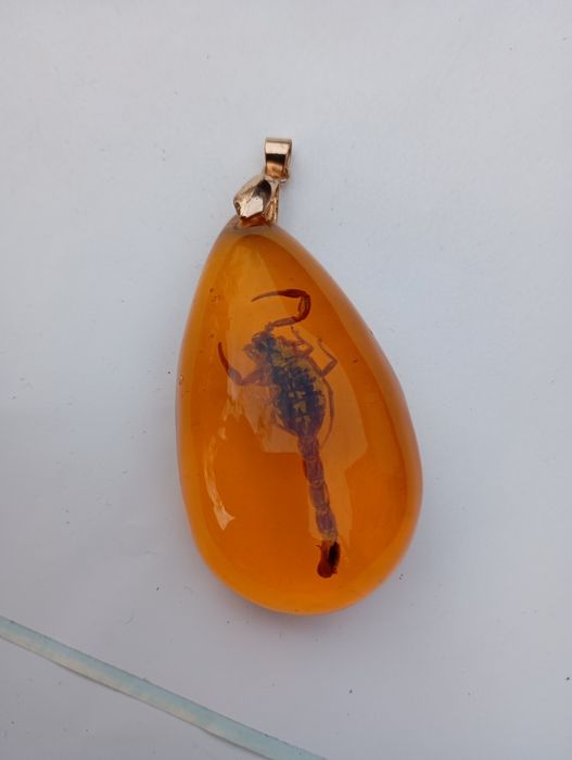 Подвеска янтарь скорпион