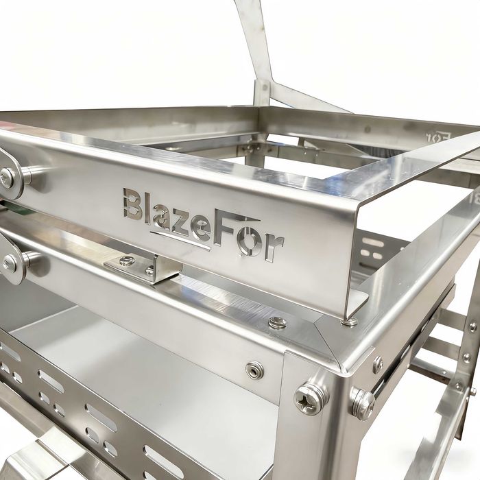 Churrasqueira Carvão Inox BlazeFor F1 - Flip 180° - Dobrável - NOVA