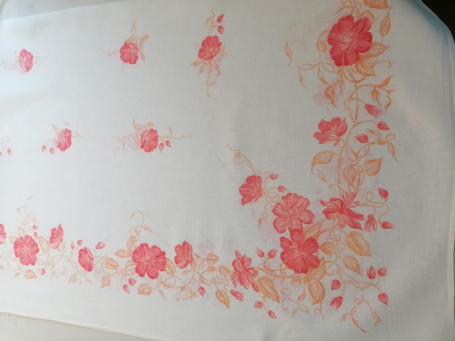 Obrus lniany z czasów PRL