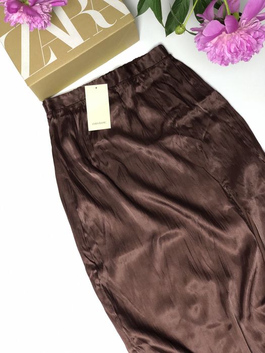 Плиссированная плиссе миди юбка с разрезом zara, новая! Размер: 36/S