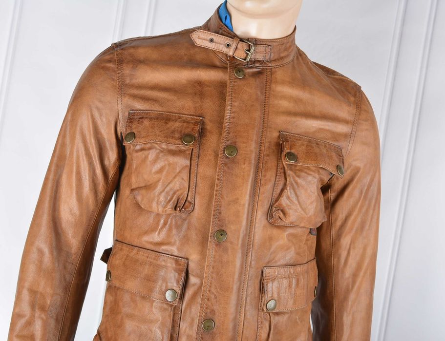 Belstaff Brad kurtka skórzana męska L 50 skóra naturalna camel oryginał