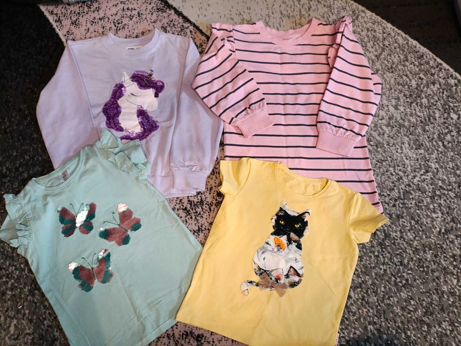 Zestaw ubrań dla dziewczynki 116, bluza, bluzka, tunika