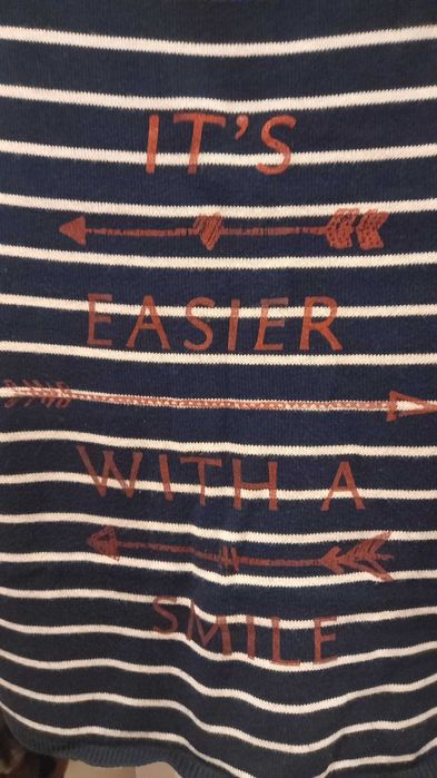 Camisola azul escura com riscas brancas - S - Springfield