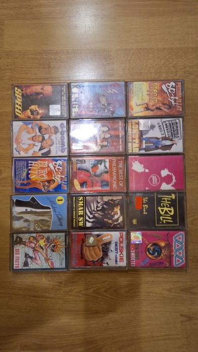 Zestaw 15 kaset magnetofonowych różne 1 unikat
