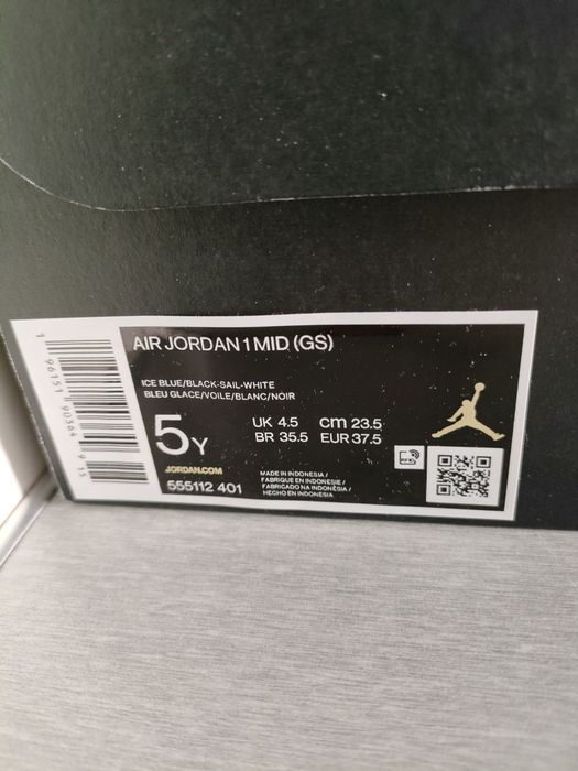 Buty nike air jordan 1 mid ice blue 37.5