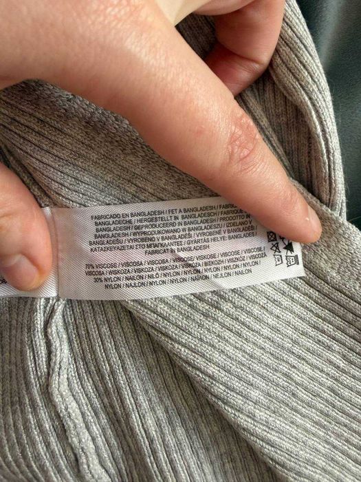 Базовий сірий кардиган у рубчик Primark, віскоза, розмір S (36-38)