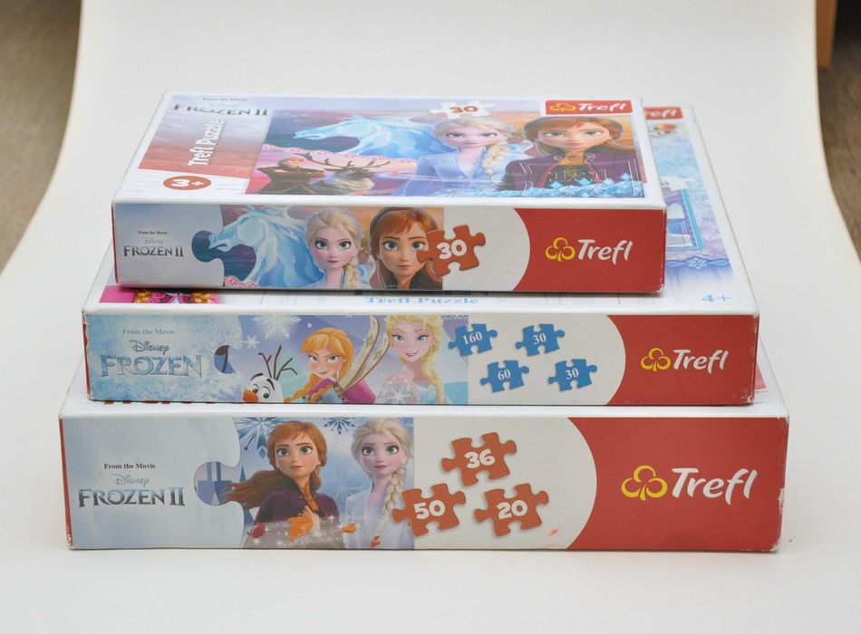 Puzzle Trefl z filmu Kraina Lodu - 3 pudełka / 8 układanek - Frozen