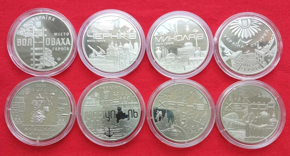 набір з 27  РІЗНИХ монет ЗСУ 2018 - 2025 рр. з ролів (також є альбоми)