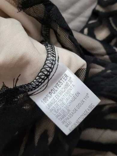Czarna sukienka koronkowa Showny | Efekt nude | Rozmiar M 38