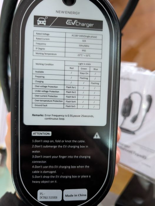 Carregador veículo elétrico até 7kw - 4 metros cabo