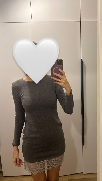 Сукня сіра з мереживом