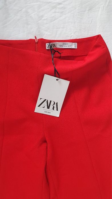 Червоні брюки Zara, класичні червоні штани