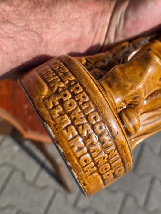 Stara duża ceramiczna figurka Górnik KWK Powstańców Śląskich