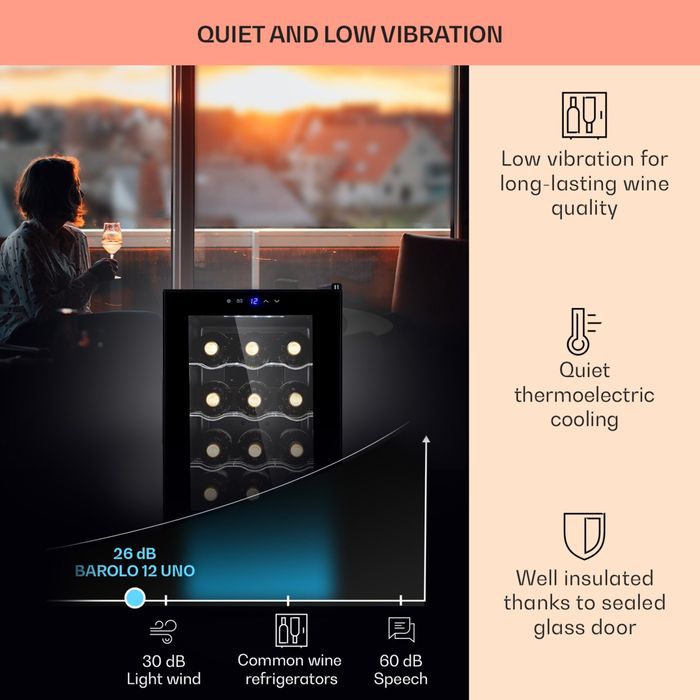 Nowa Winiarka Chłodziarka Lodówka na Wino Klarstein Barolo 12 Uno