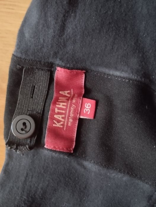 Czarne spodnie ciążowe szerokie nogawki r. 36/38