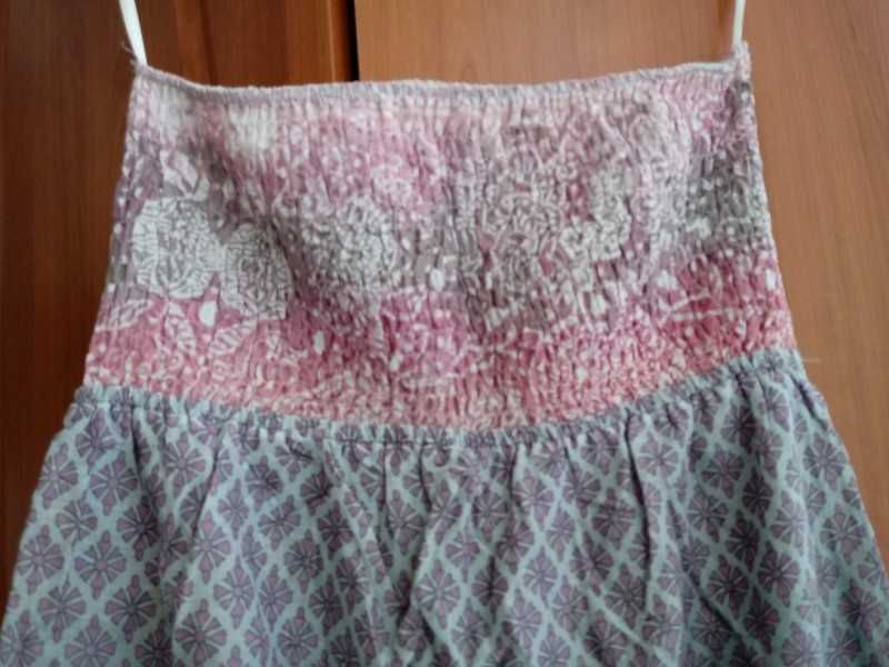 Sukienka ombre midi letnia plażowa falbanka bawełna Bershka S 34