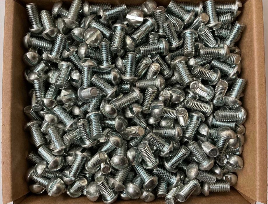 ГВИНТ М6×12мм DIN85 ISO1580 цинк напівкругла головка прямий шліц Болт