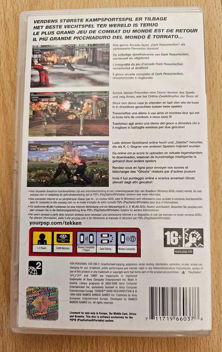 Jogo Tekken Dark Resurrection, para PSP