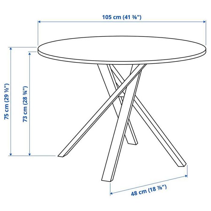 IKEA MARIEDAMM Stół, czarny imitacja marmuru, 105 cm