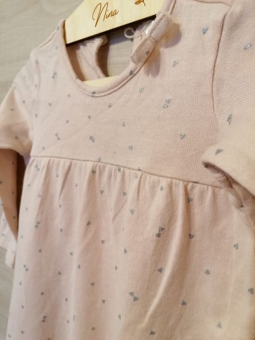 Sukienka bawełniana H&M r. 86, delikatna z długim rękawem