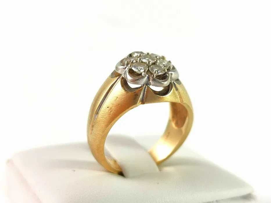 ZŁOTY SYGNET Z BRYLANTAMI 0.94 ct złoto 10.29g 585 wycena 13000 Kraków