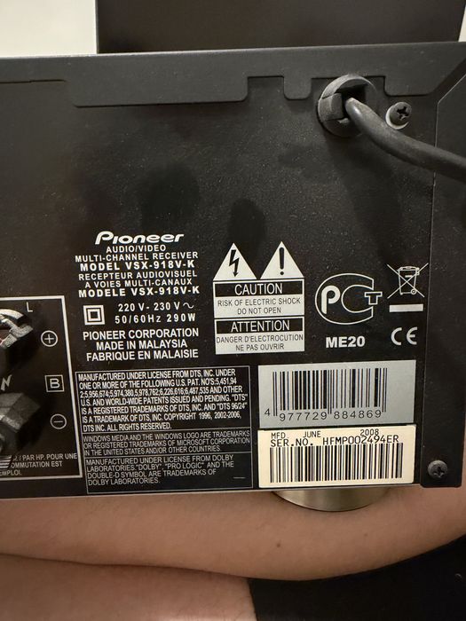 Amplituner Pioneer VSX-918V-K + pilot | kino domowe | sprawny